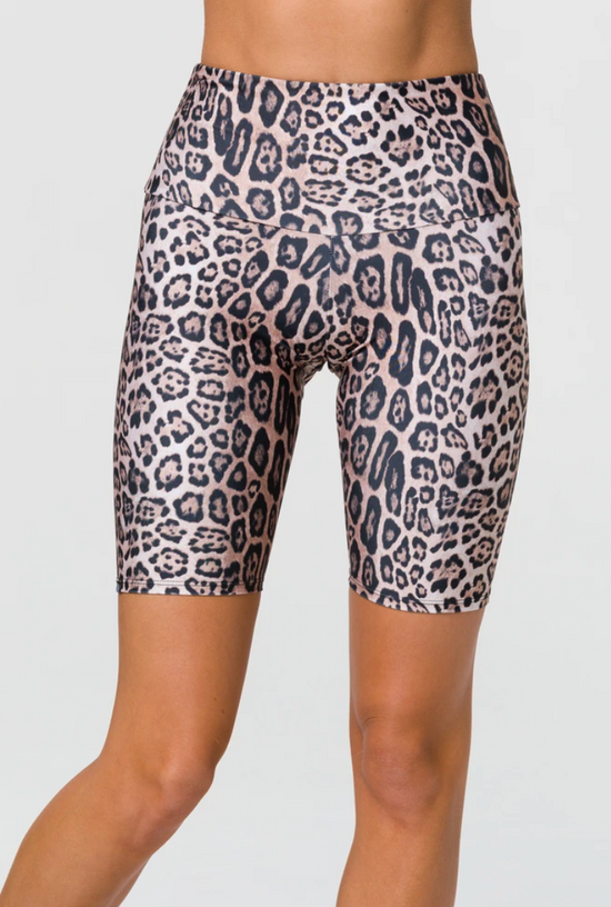 Image Title Onzie High Rise Biker Short - Leopard